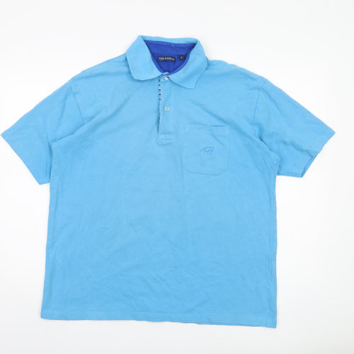 Tom Hanson Men's Blue Polo, L, Short Sleeve