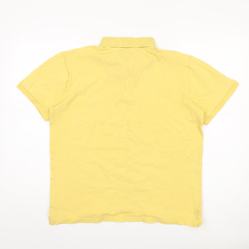 GAP Men's Yellow Polo Shirt Medium Cotton Elastane