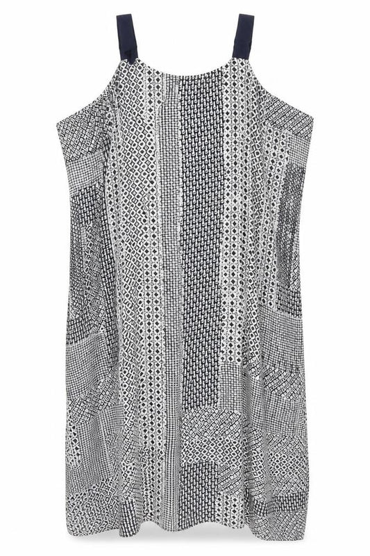 Front view of East Women's Geometric Dress, size 12, Multicoloured