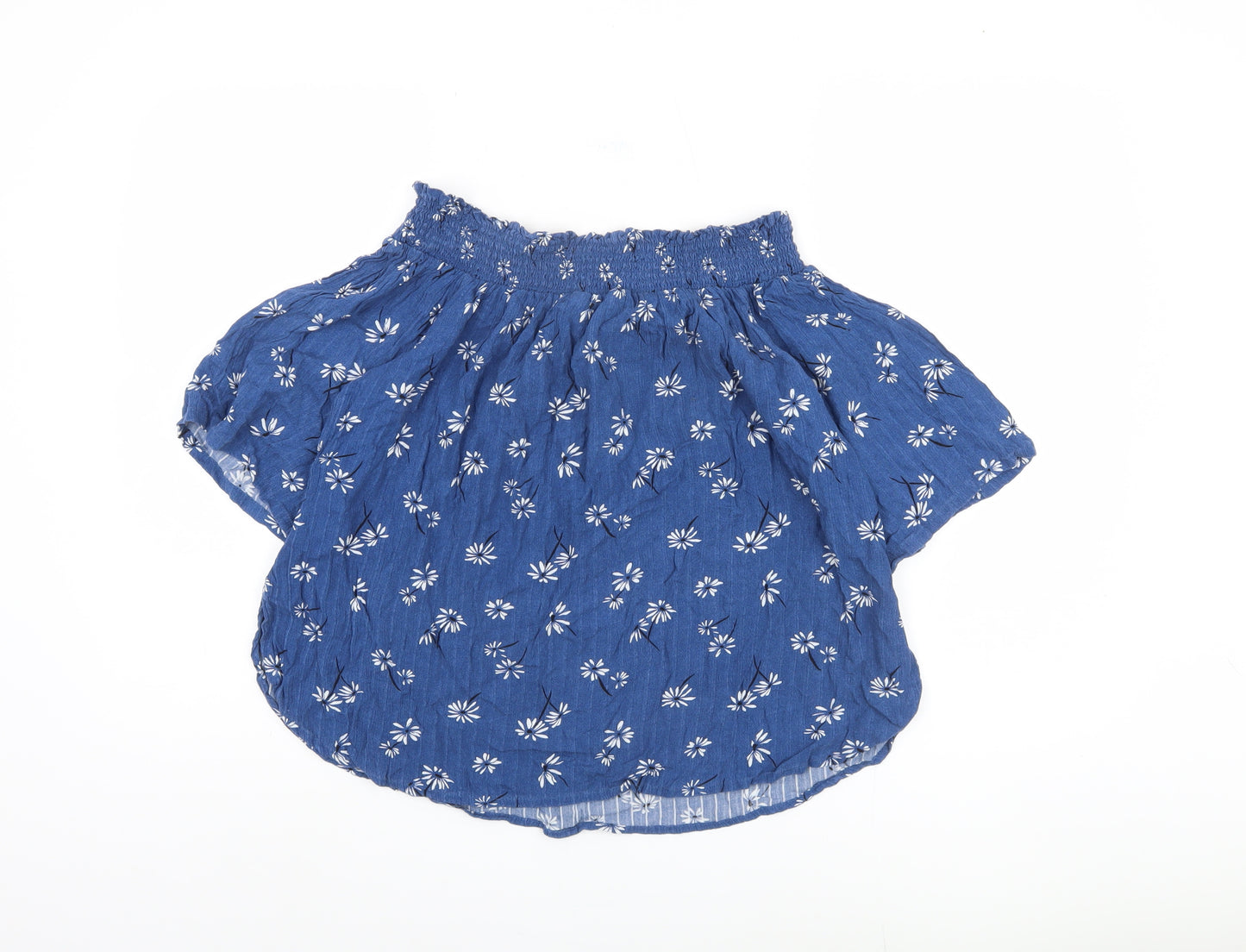 Next Women Blue Floral Cropped Blouse Size 12
