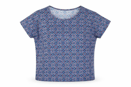 Front view of Isle Essentials Women's Geometric Top, L 18-20 - Multicoloured
