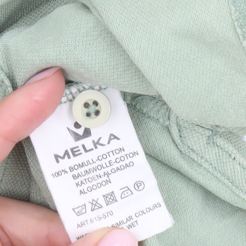 Melka Men's Green Polo, Size L, Casual Short Sleeve