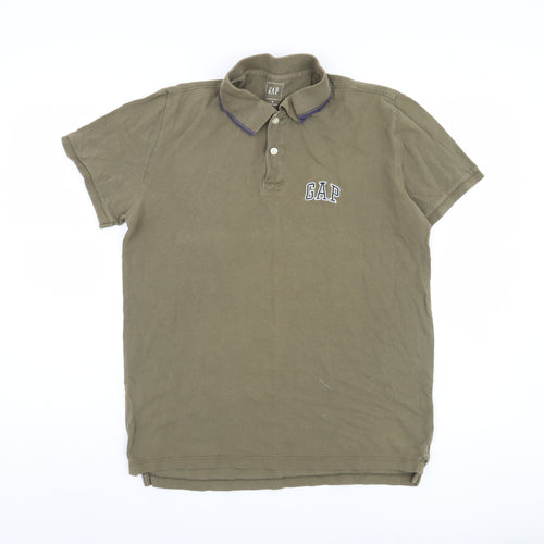 GAP Men’s Green Polo Shirt Medium Cotton Short Sleeve