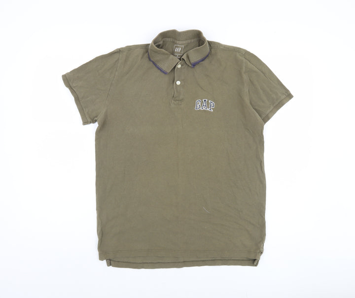 GAP Men’s Green Polo Shirt Medium Cotton Short Sleeve