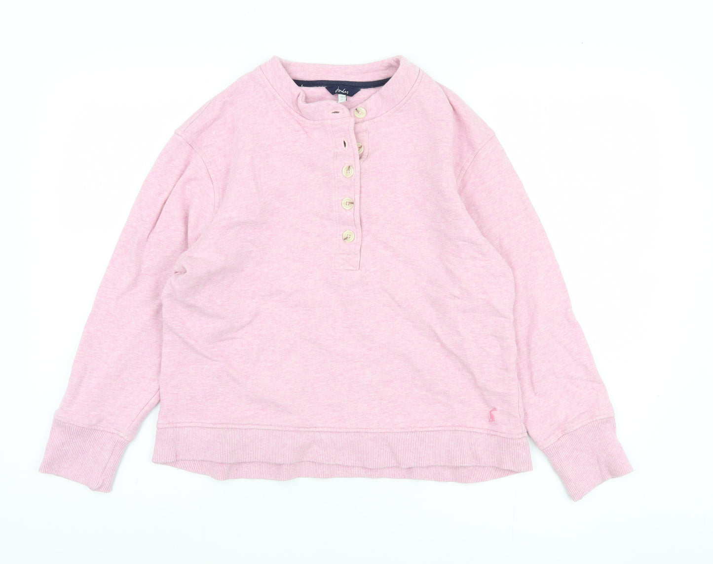 Joules Women's Pink Henley Sweatshirt UK 6