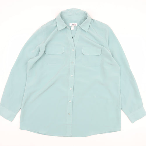 d&co Denim Women Blue XL Collared Button-Up Shirt
