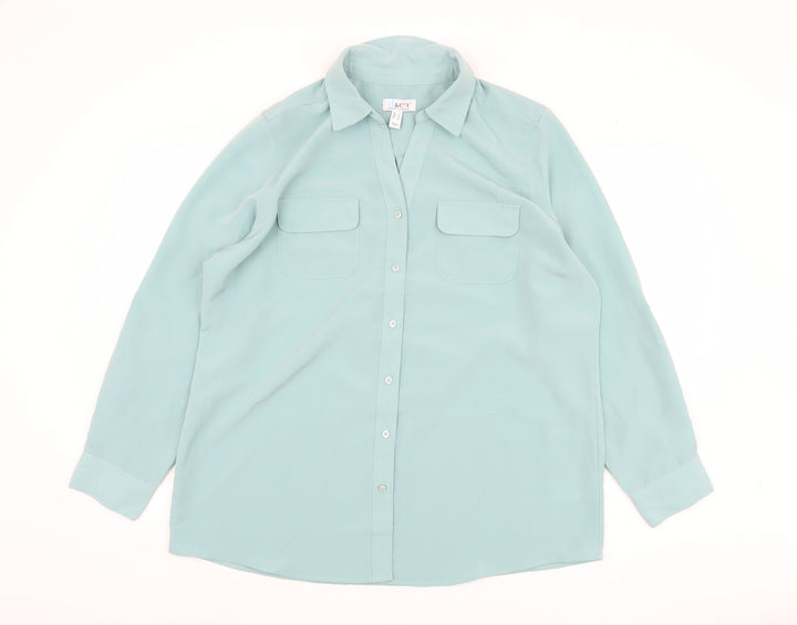 d&co Denim Women Blue XL Collared Button-Up Shirt
