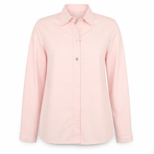 Oscar B. Women's Pink Button-Up Shirt, Size 12, Casual Style