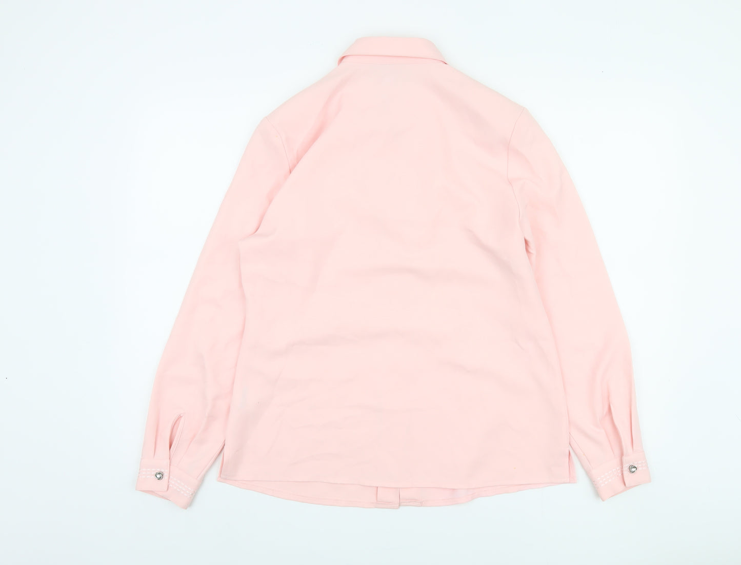 Oscar B. Women's Pink Button-Up Shirt, Size 12, Casual Style