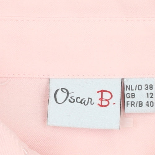 Oscar B. Women's Pink Button-Up Shirt, Size 12, Casual Style