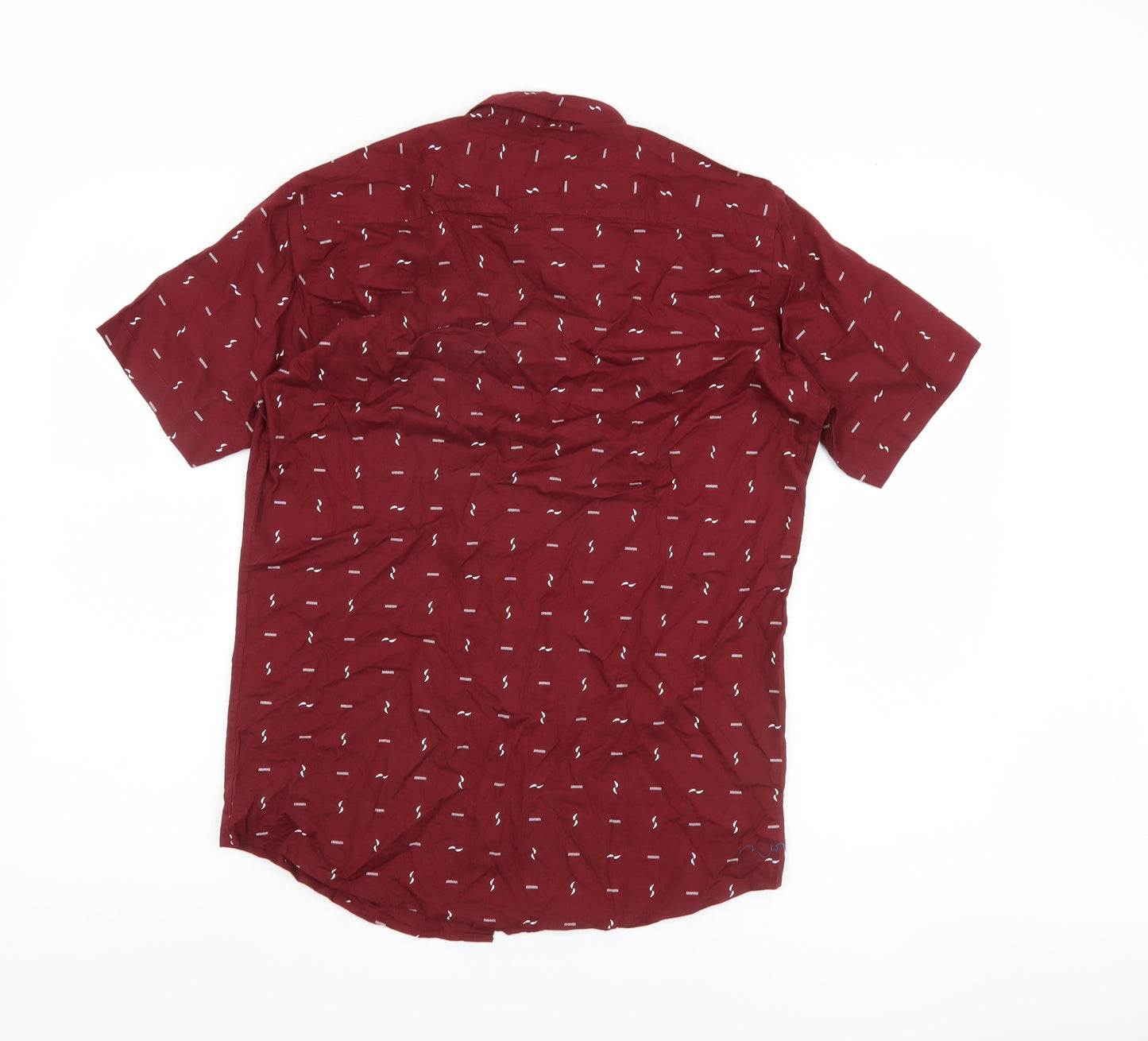 Zeus Men's Red Geometric Button-Up Shirt XL Casual