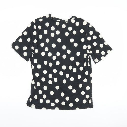 Warehouse Women's Black Polka Dot T-Shirt, M, 100% Cotton
