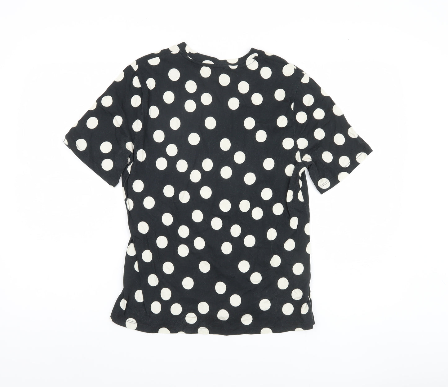 Warehouse Women's Black Polka Dot T-Shirt, M, 100% Cotton