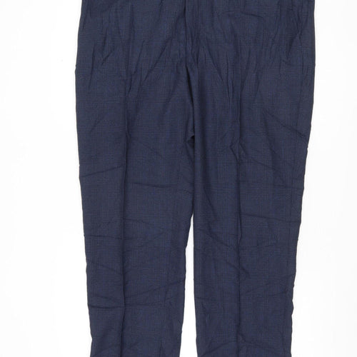 Marks and Spencer Unisex Blue Check Dress Pants, 42