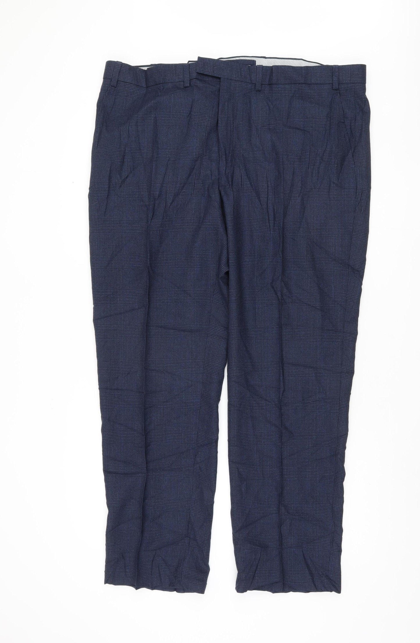 Marks and Spencer Unisex Blue Check Dress Pants, 42