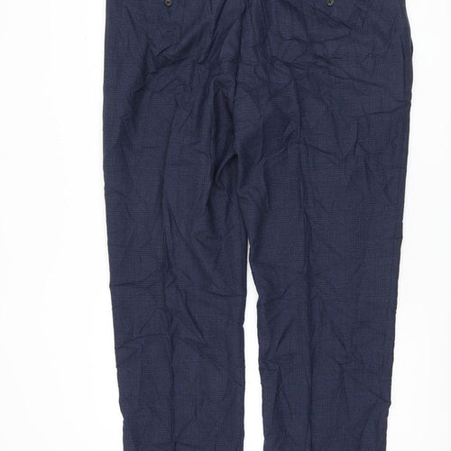 Marks and Spencer Unisex Blue Check Dress Pants, 42
