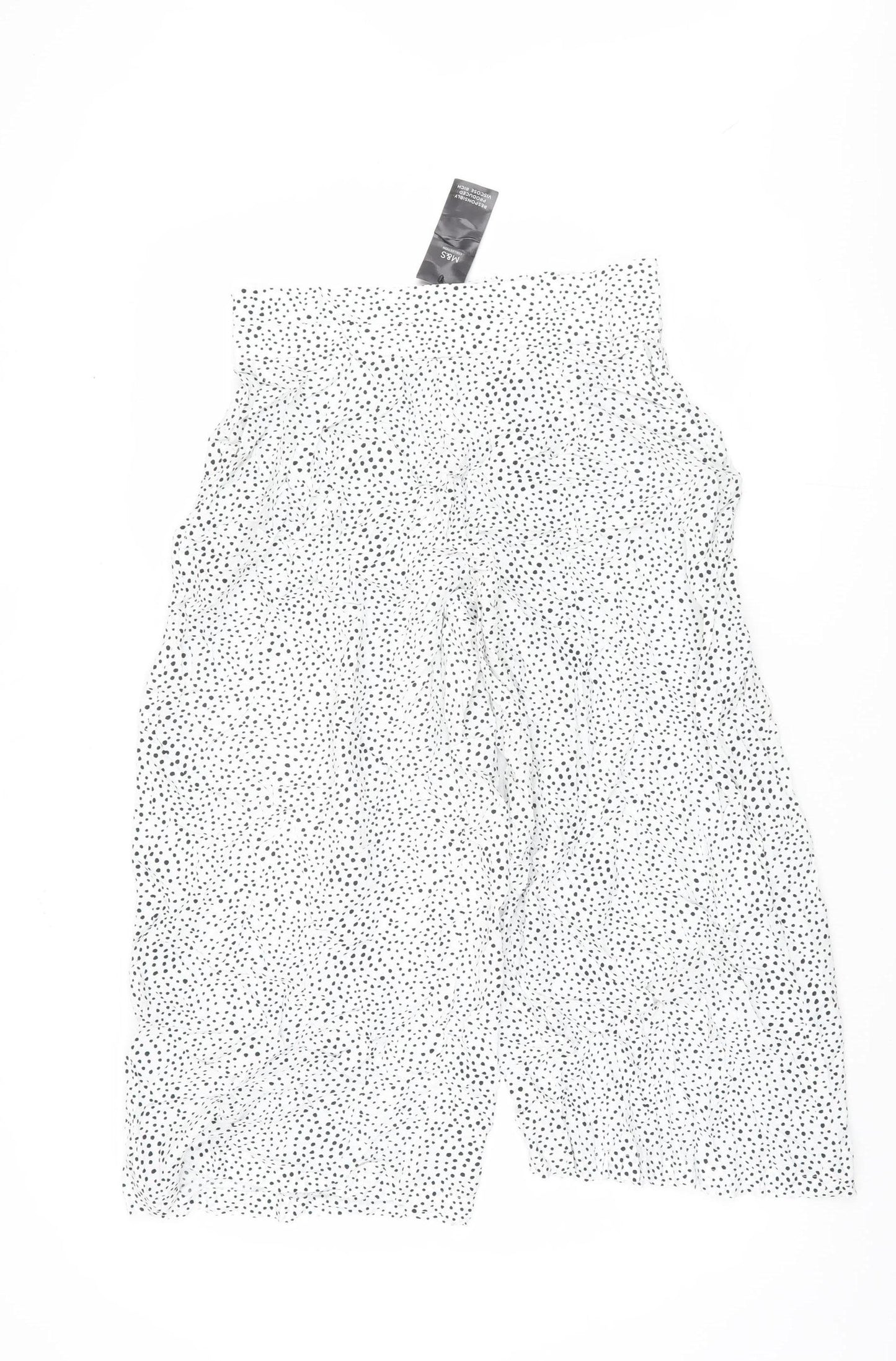 Marks and Spencer Women's Black Polka Dot Trousers Size 10