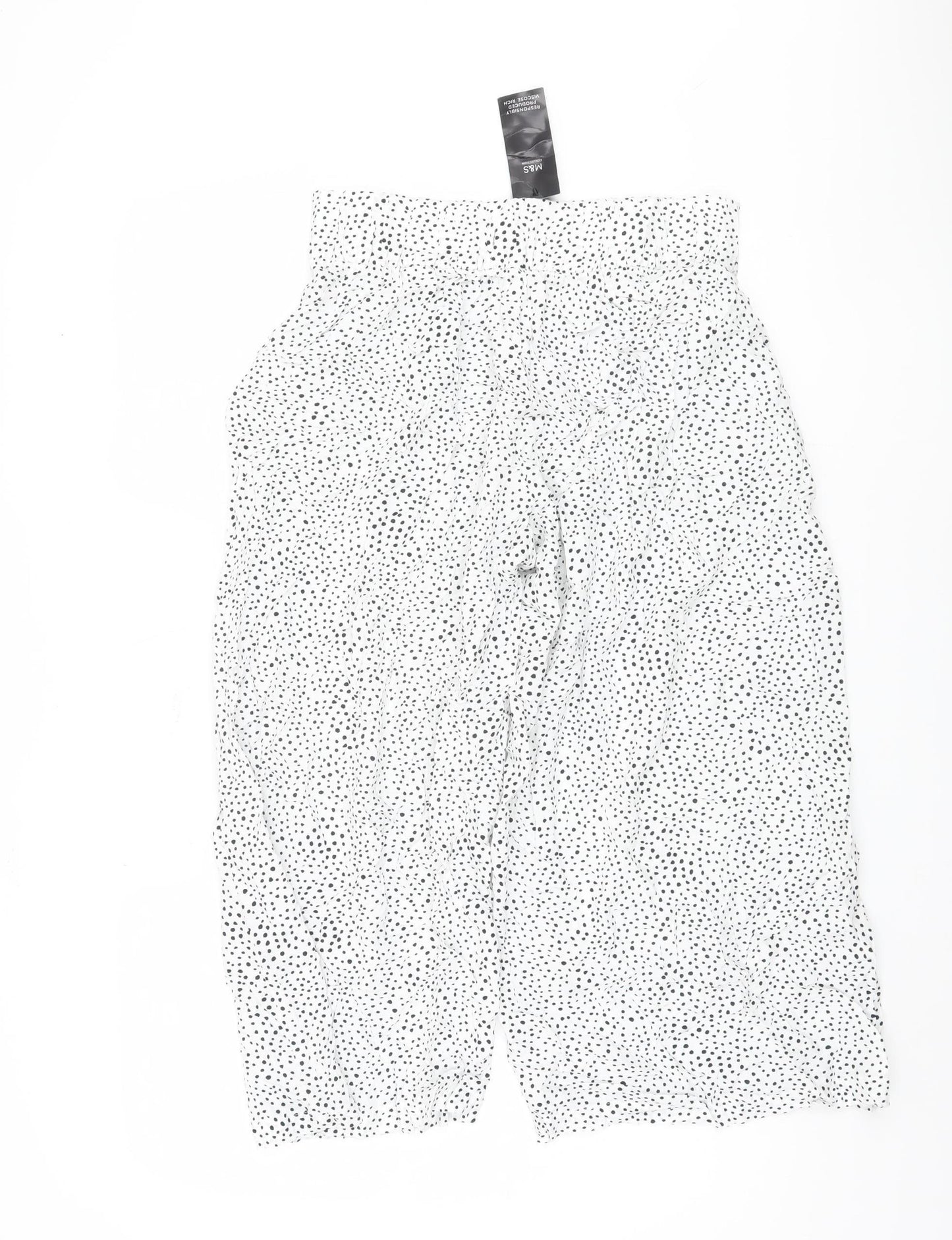 Marks and Spencer Women's Black Polka Dot Trousers Size 10