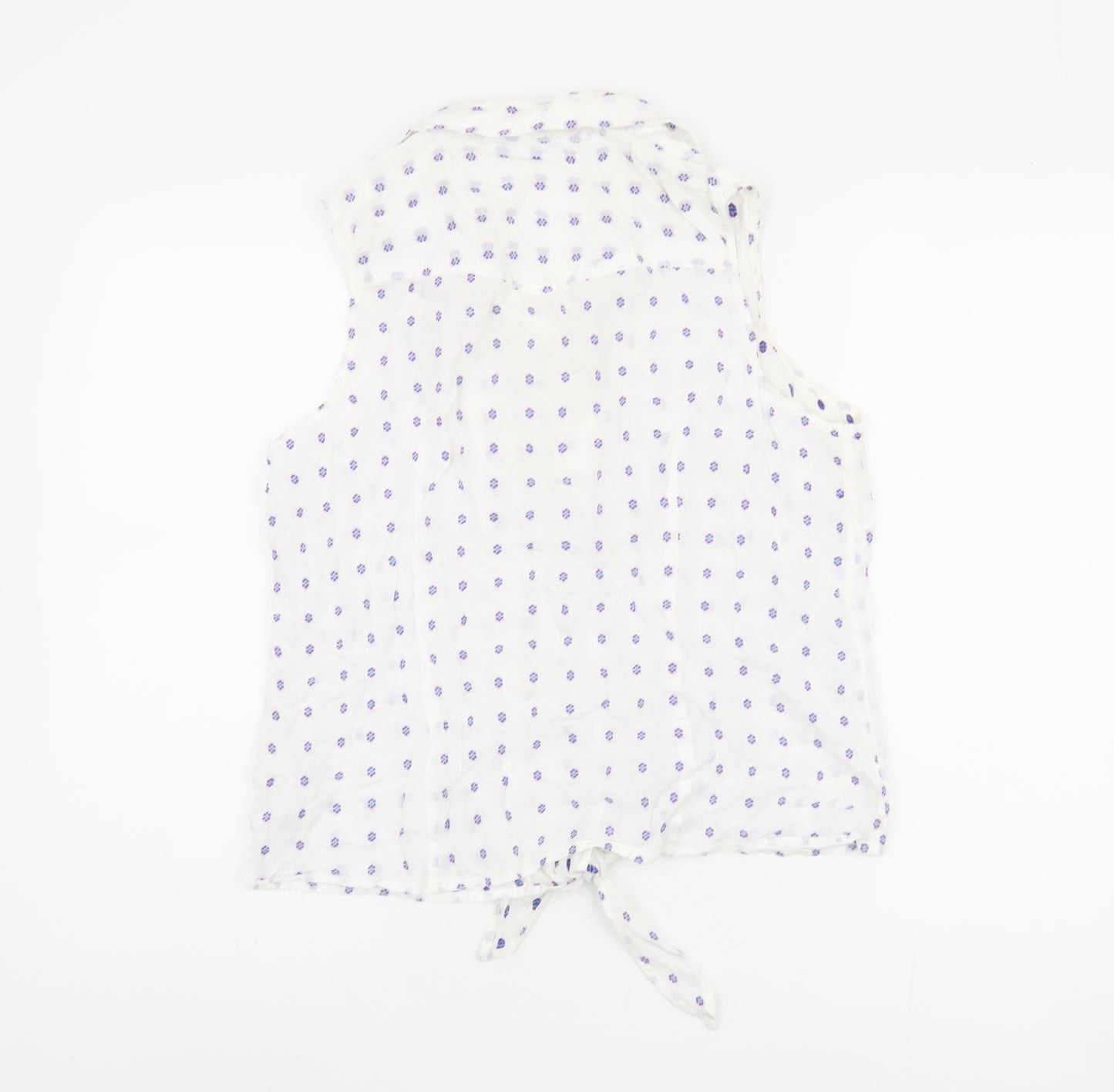 Marks and Spencer Women's White Floral Blouse, Size 16