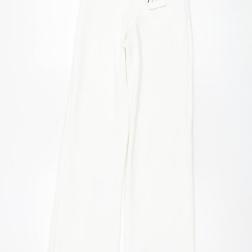 Zara Women's White Straight Trousers - Size S