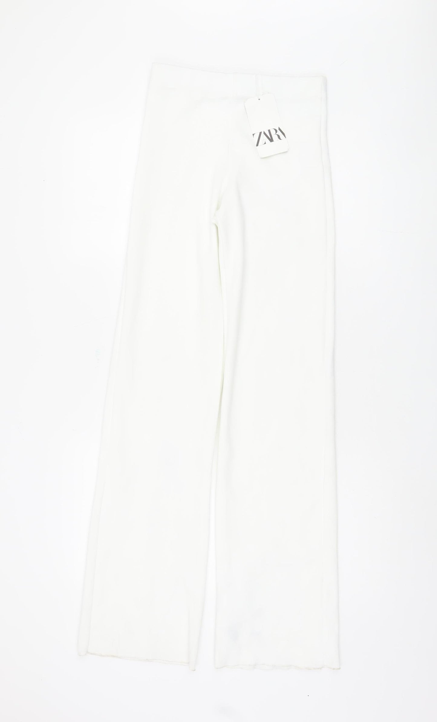 Zara Women's White Straight Trousers - Size S