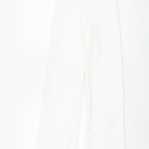 Zara Women's White Straight Trousers - Size S