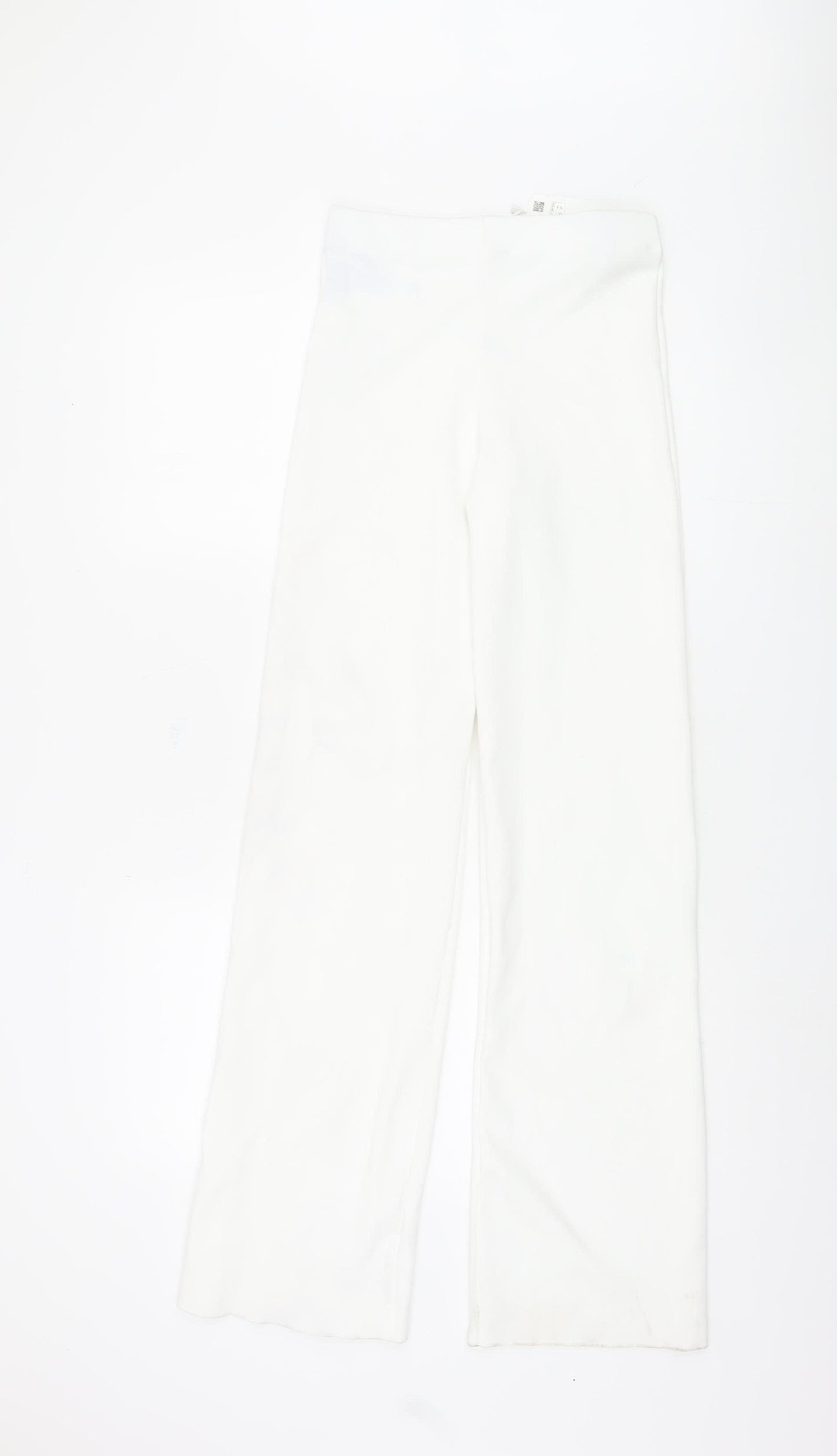 Zara Women's White Straight Trousers - Size S