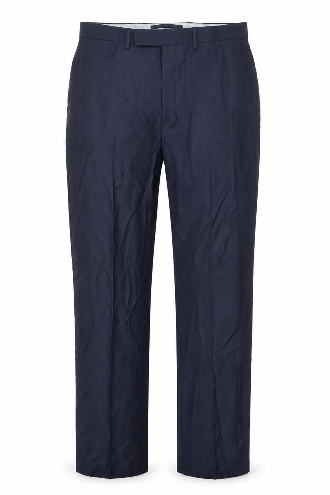 Front view of Marks & Spencer Men's Blue Regular Fit Wool Trousers