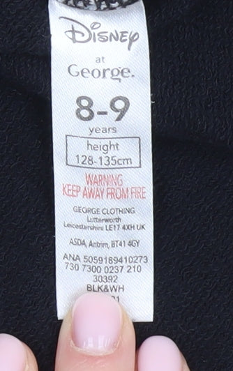 George Girls Disney Hoodie, Black & Beige, 8-9 Years, Pullover