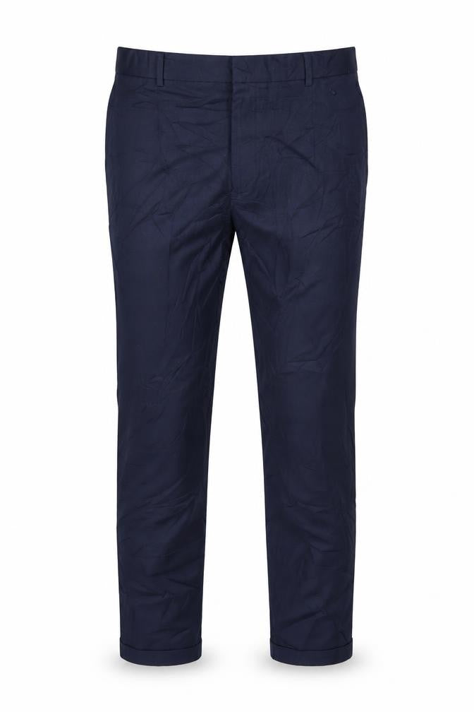 Front view of Marks & Spencer Men's Blue Tapered Trousers, size 40