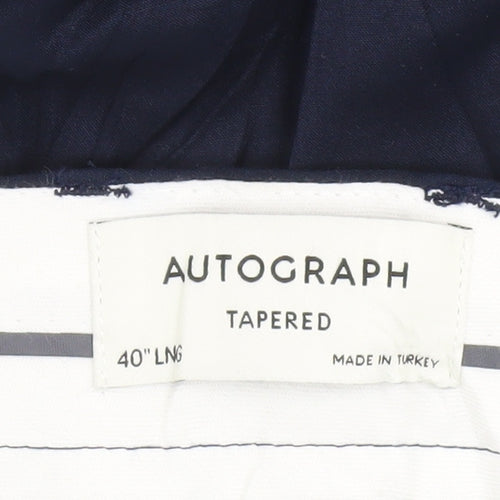Marks and Spencer Men's Blue Tapered Trousers, Size 40