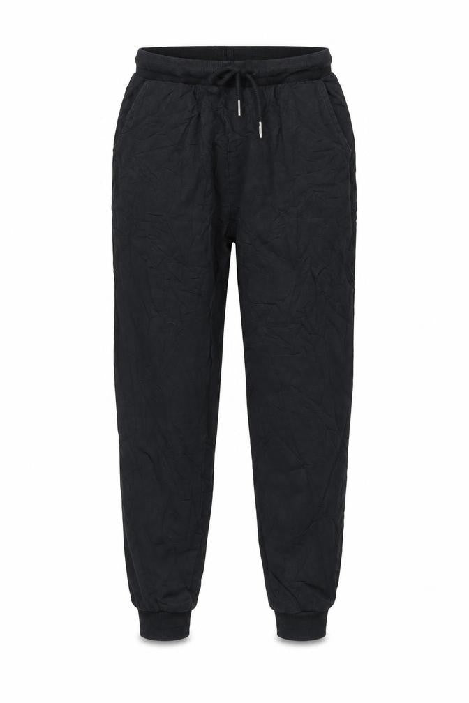Front view of ASOS Women's Black Linen Jogger Trousers -, size XS