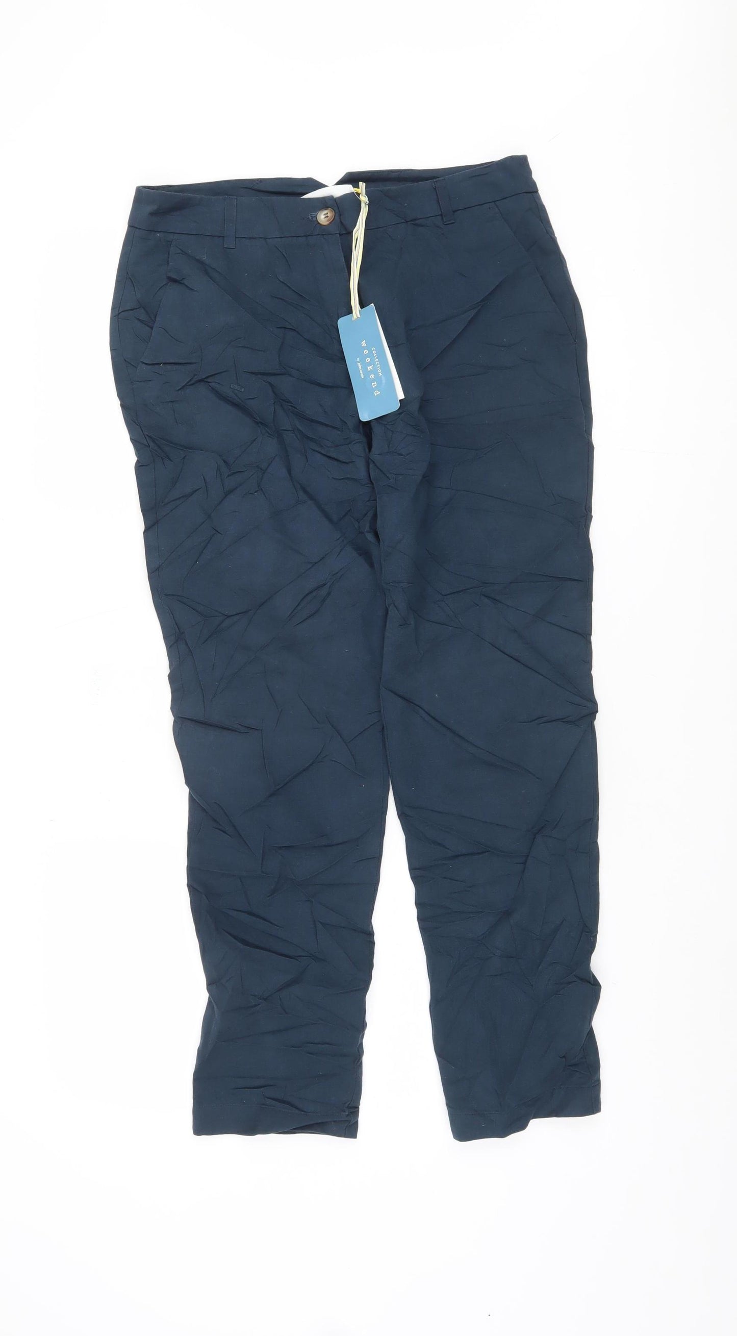 John Lewis Women's Blue Ankle Trousers, Size 12