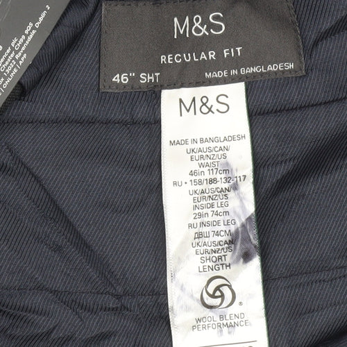 Marks and Spencer Men's Grey Trousers, Size 46, Regular Fit