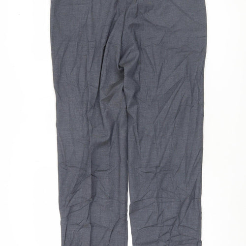 Marks and Spencer Men's Blue Regular Fit Trousers