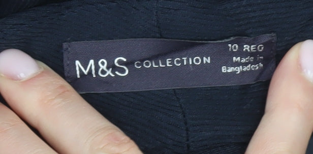 Marks and Spencer Women's Black Wide-Leg Trousers Size 10