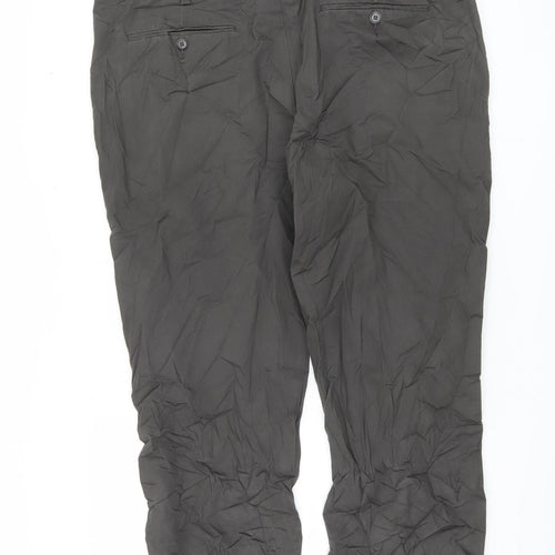 Marks and Spencer Men's Grey Regular Fit Trousers 40W