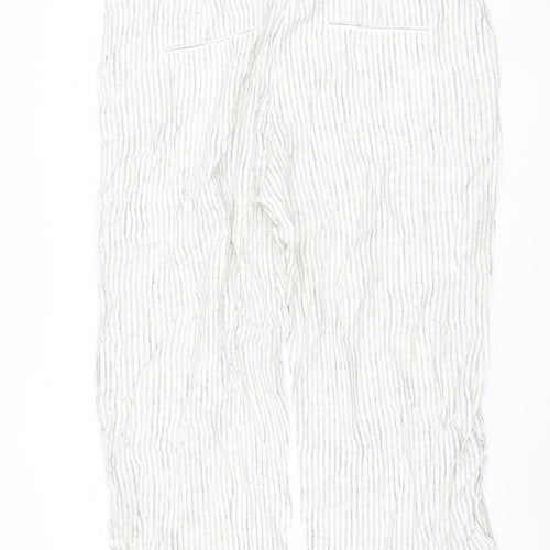 Marks and Spencer Women's White Striped Trousers Size 24