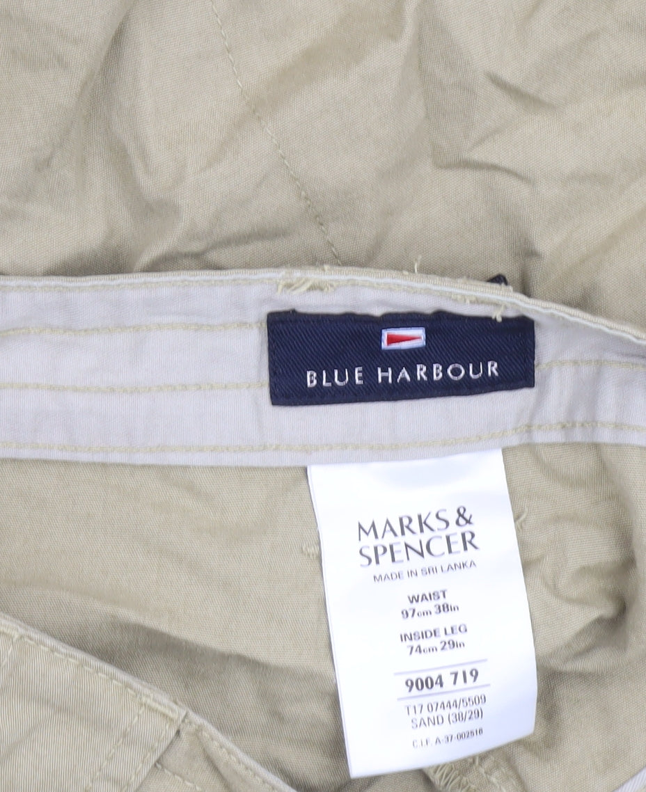 Marks and Spencer Men's Beige Cargo Trousers 38W 29L