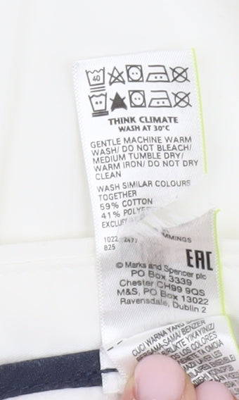 Marks & Spencer White Women's Trousers Size 16