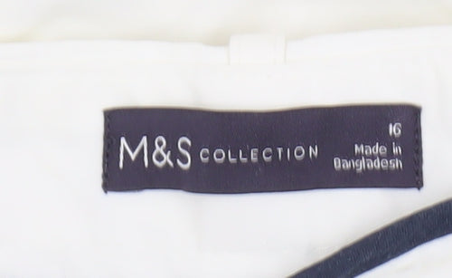 Marks & Spencer White Women's Trousers Size 16