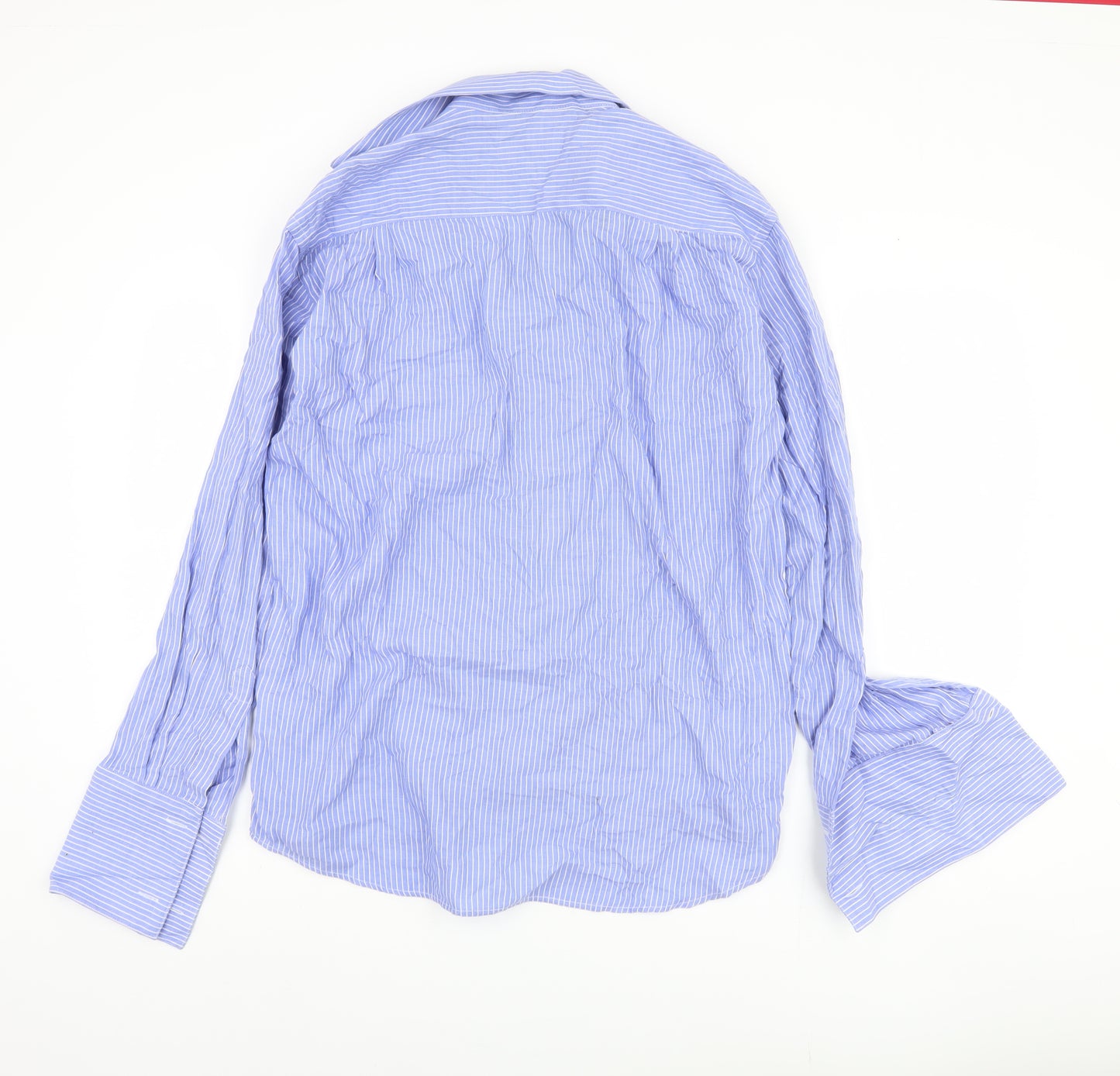Daniel Hechter Men's Blue Striped Button-Up Shirt L