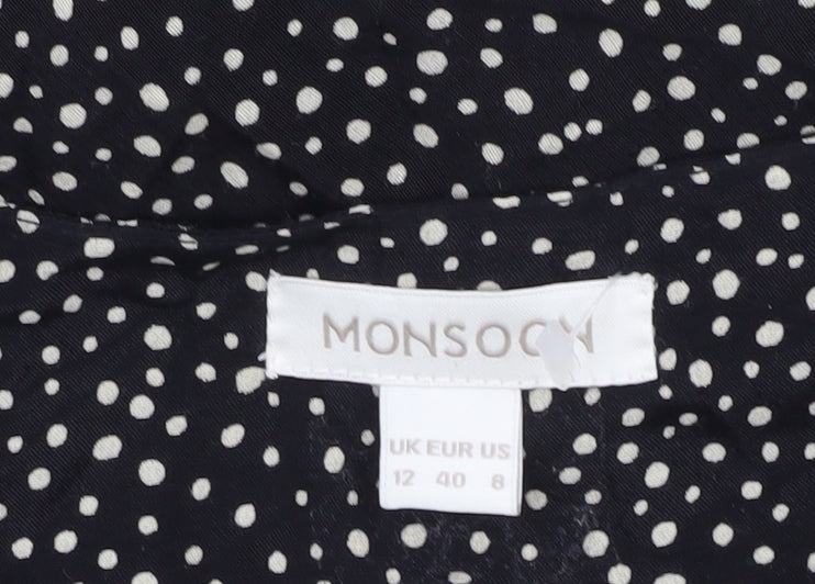 Monsoon Women's Black Polka Dot Dress Size 12