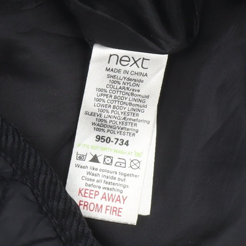 Next Women's Black Quilted Coat Size 10 Belted