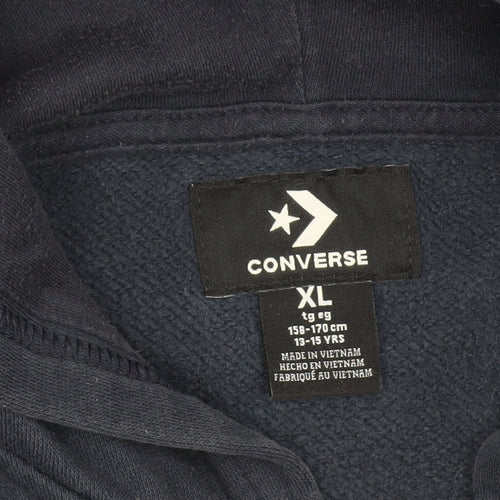 Converse Boys Blue XL Full Zip Hoodie with Logo