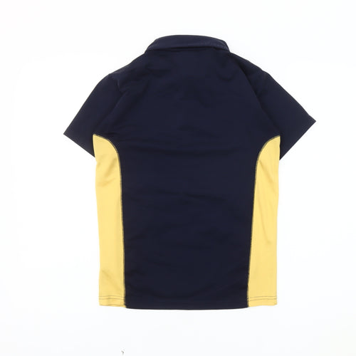 David Luke Boys Blue Colourblock Polo Shirt L Collared