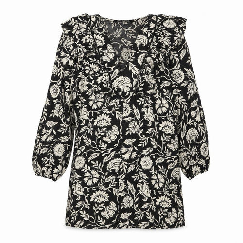 Zara Women's Black Floral Long Sleeve Dress