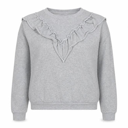 Lipsy London Grey Ruffle Sweatshirt Women UK 10