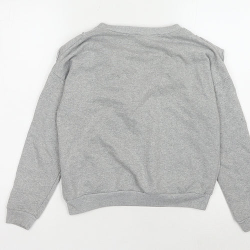 Lipsy London Grey Ruffle Sweatshirt Women UK 10