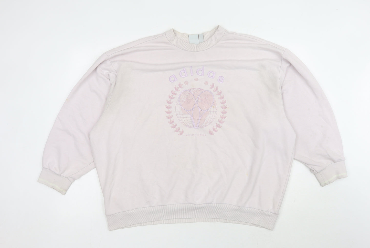 Adidas Women's White Pullover Logo Sweatshirt Size 10